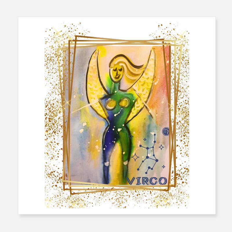 Déesse Vierge aux ailes mystiques Poster 20 x 20 cm
