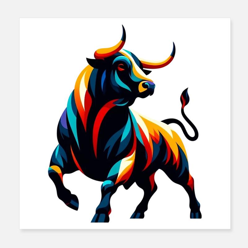 Stier Poster 20x20 cm