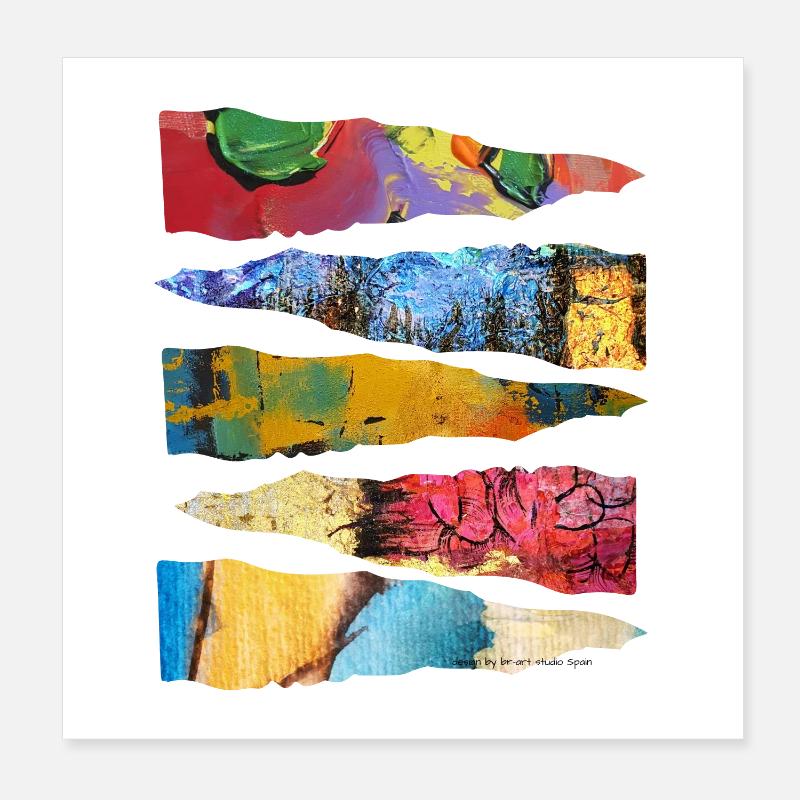 Conception abstraite de couche de peinture colorée Poster 20 x 20 cm