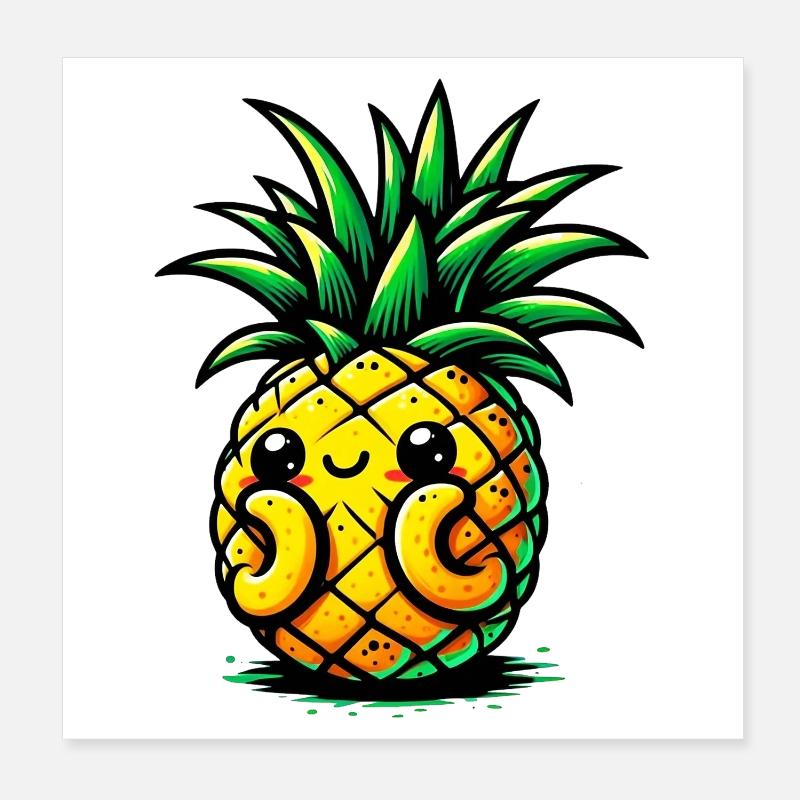 Ananas Poster 20 x 20 cm