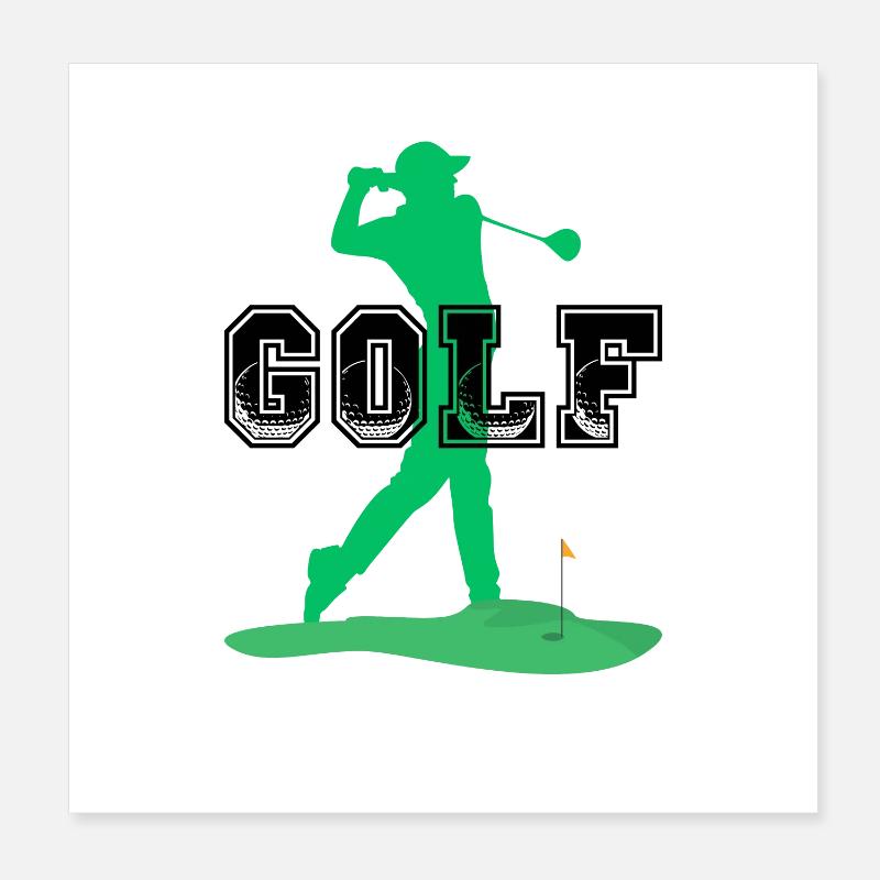 Stilvolles Golf T-Shirt Swing Silhouette Golfer Geschenk Poster 20x20 cm