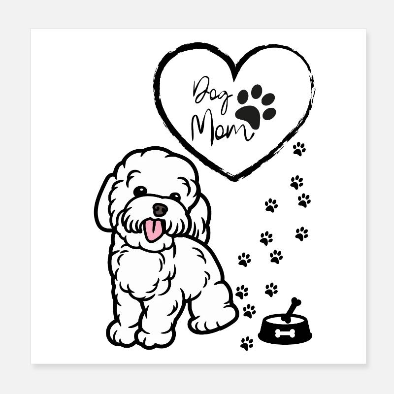 Süßer Hundemama Pullover, Welpenpullover für Frauen Poster 20x20 cm