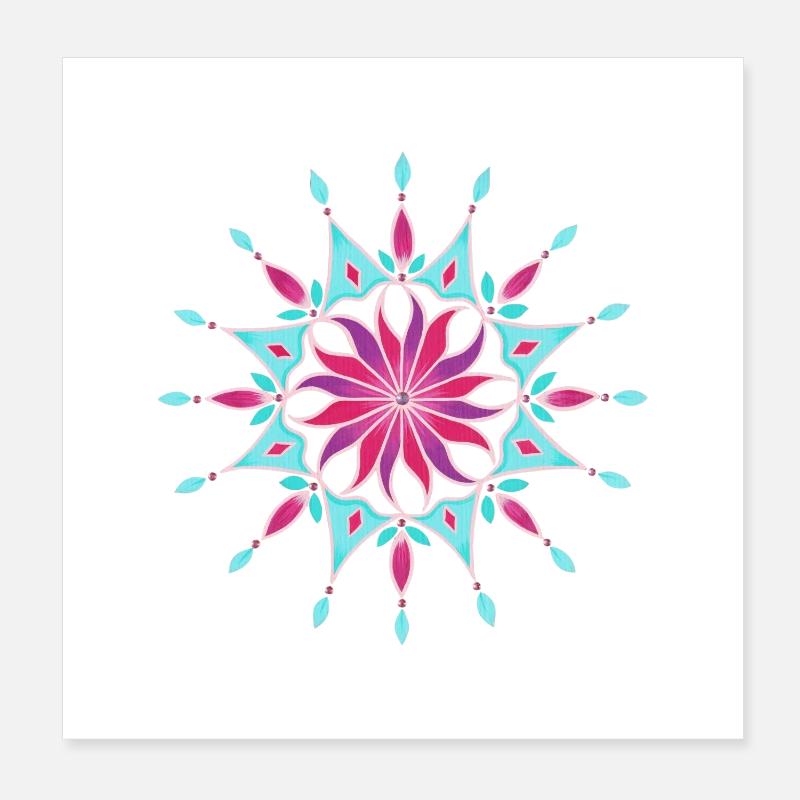 Mandala de fleurs - Sonja Ariel von Staden Poster 20 x 20 cm