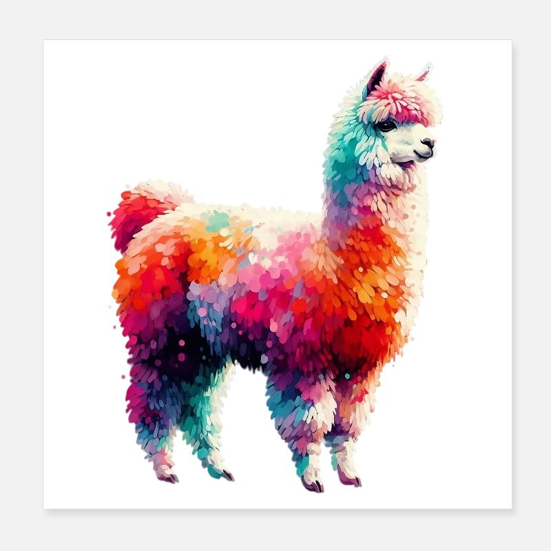 Alpaca Poster 8" x 8" (20x20 cm)
