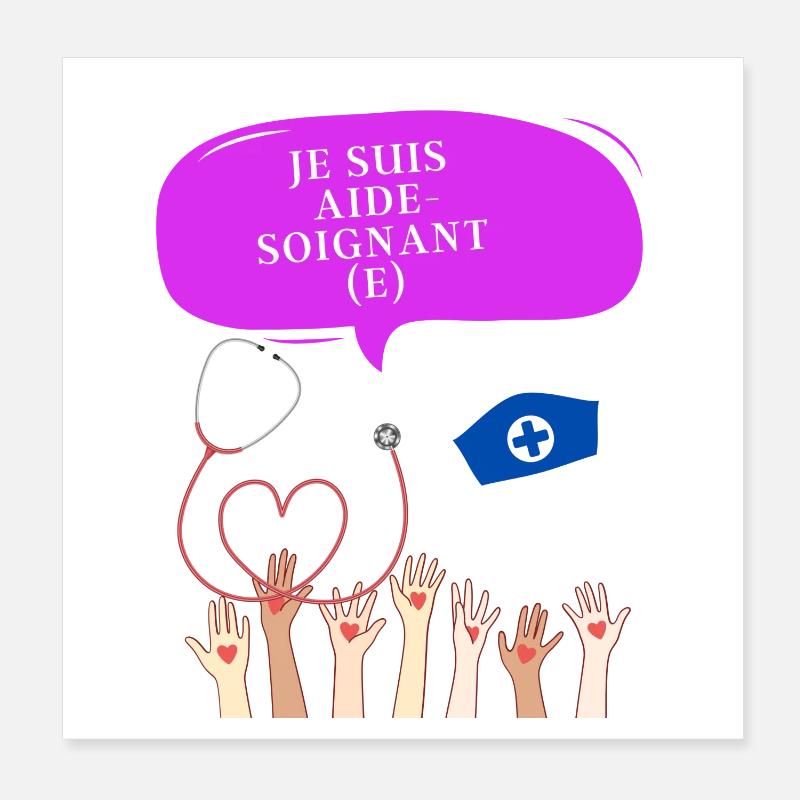 Je suis aide soignant e png Poster 20 x 20 cm