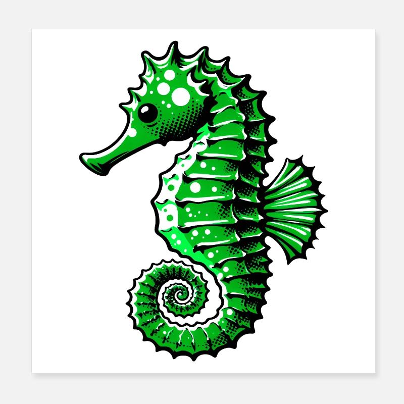 Hippocampe Poster 20 x 20 cm