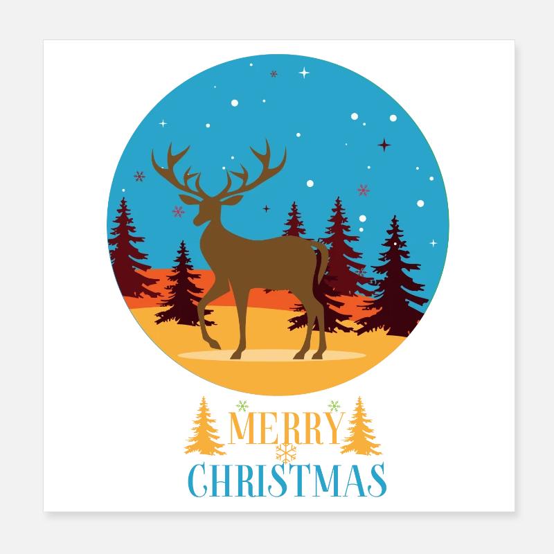 Frohe Weihnachten Poster 20x20 cm