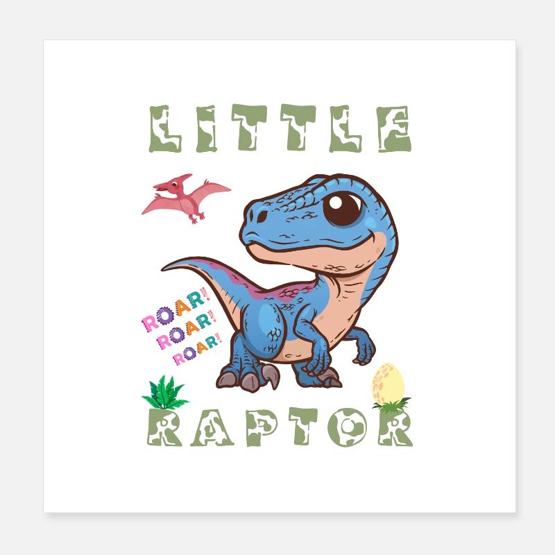 prähistorischer Dinosaurier fleischfressender Greifvogel Kreidezeit Poster 20x20 cm