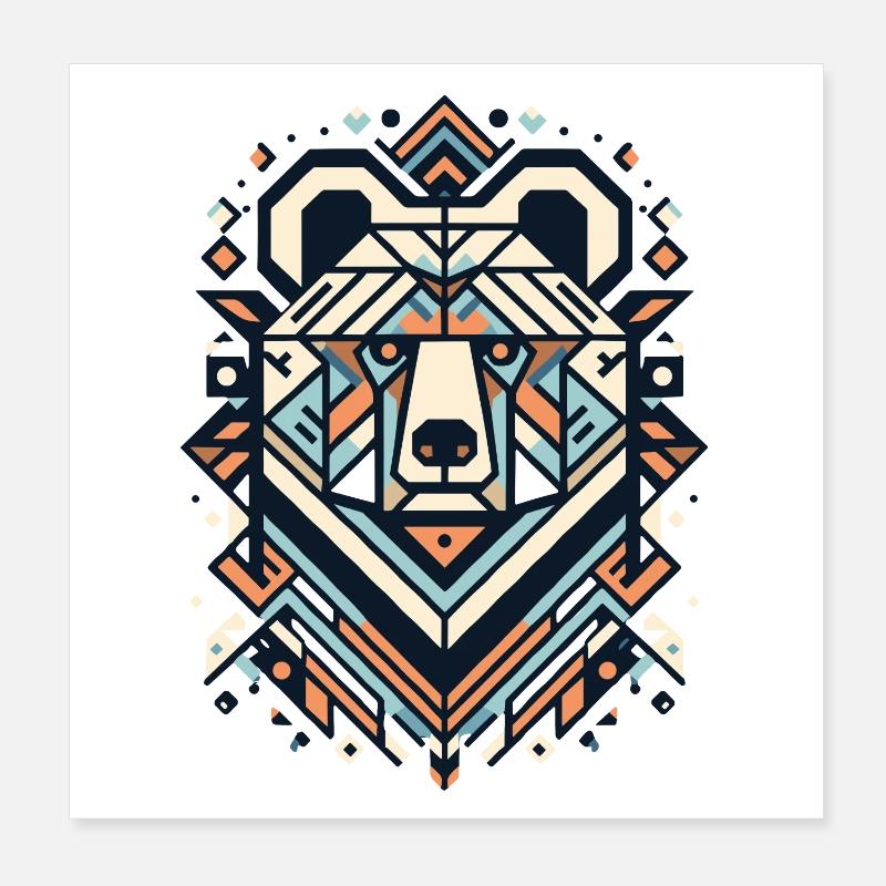 Abstraktes Tier Bär 2 Poster 20x20 cm