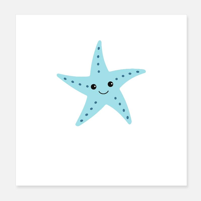Seestern Poster 20x20 cm