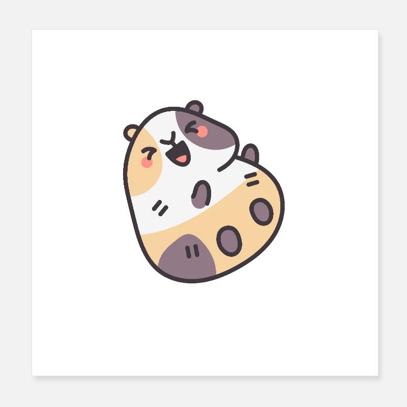 Le sympathique cochon d’Inde Poster 20 x 20 cm