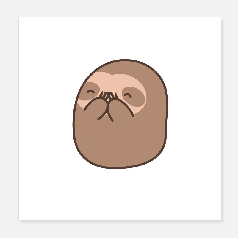 Unique Sloth Bear Poster 8" x 8" (20x20 cm)