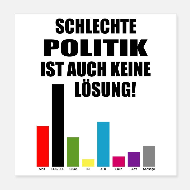 Bad politics is not a solution either Poster 8" x 8" (20x20 cm)