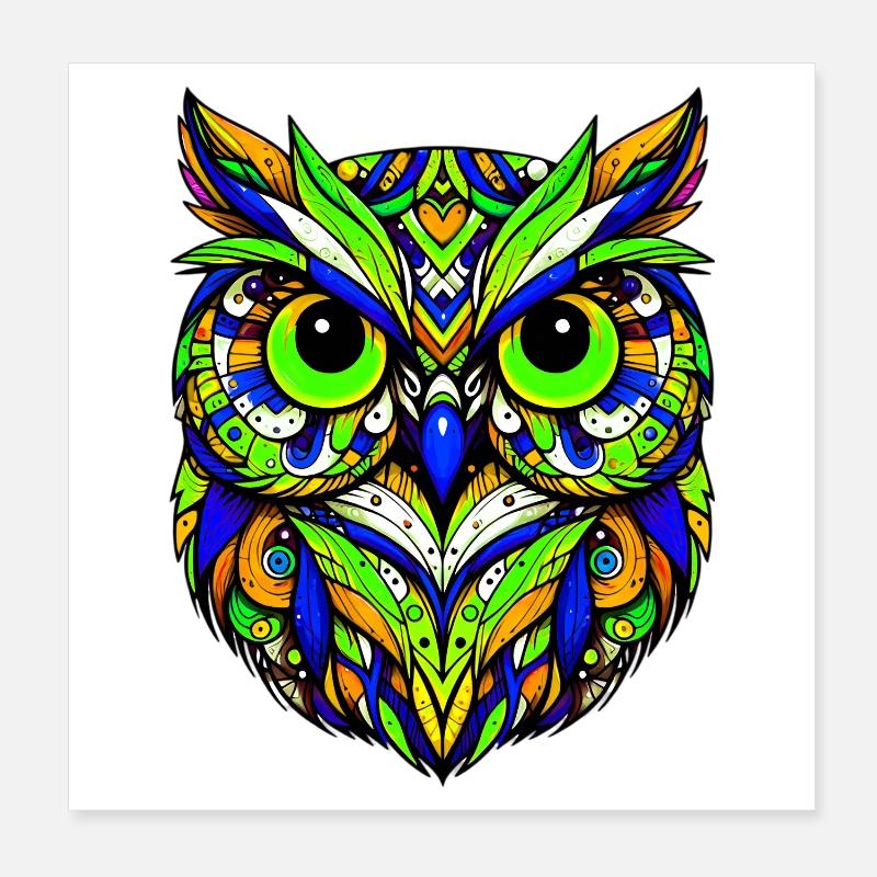 Eule Poster 20x20 cm