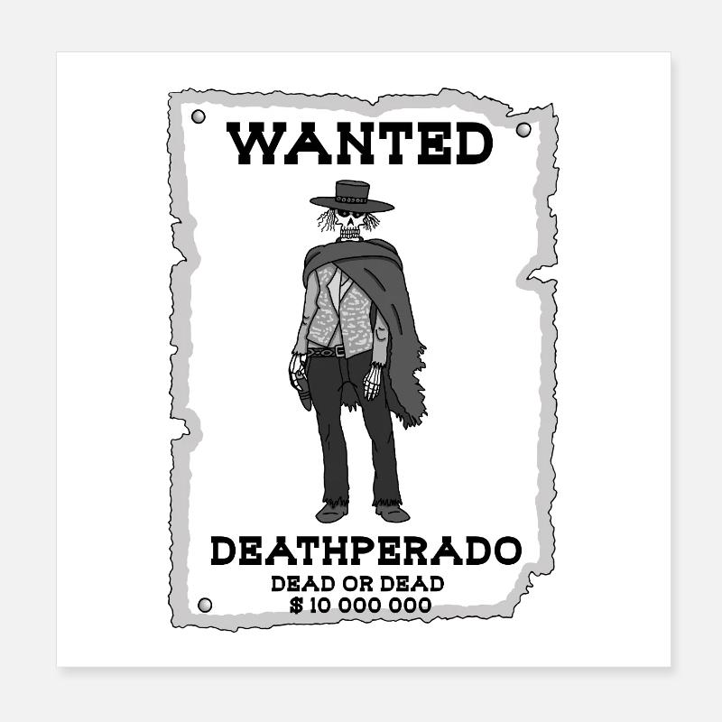 Skeleton Cowboy Poster 8" x 8" (20x20 cm)