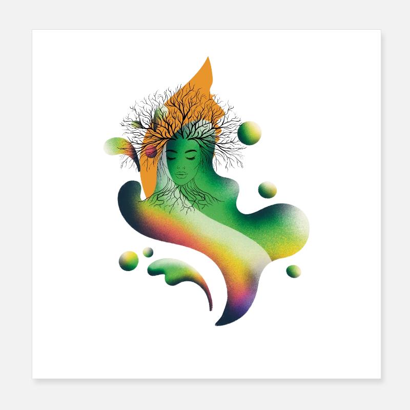 Tree Spirit Rainbow Bloom Poster 20 x 20 cm