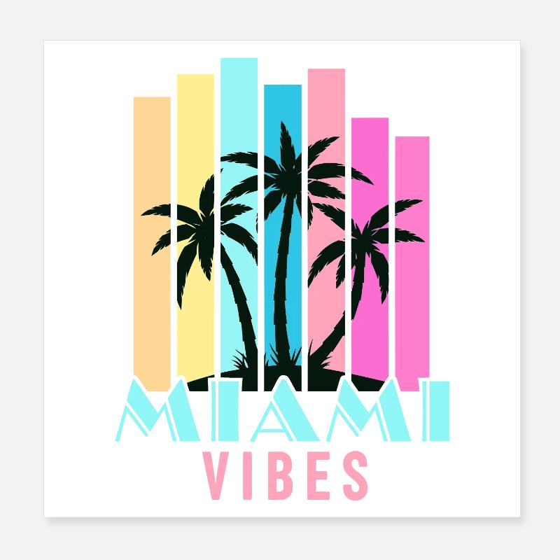 Miami Vibes Poster 8" x 8" (20x20 cm)