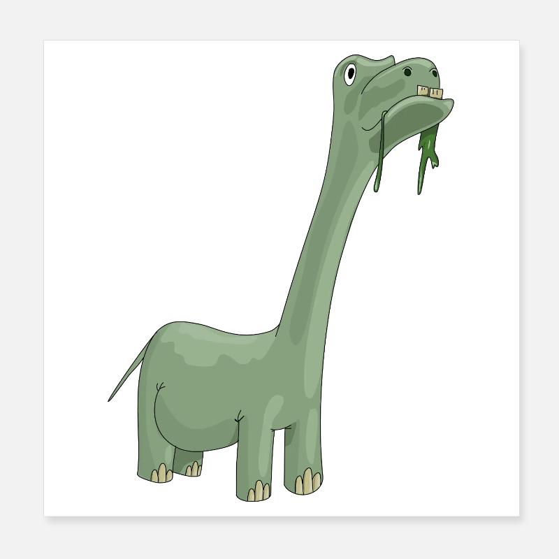 Diplodocus Décontracté Dessin Animé Poster 20 x 20 cm