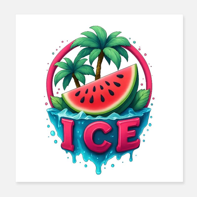 Fraîcheur Tropicale îles de la pastèque Poster 20 x 20 cm