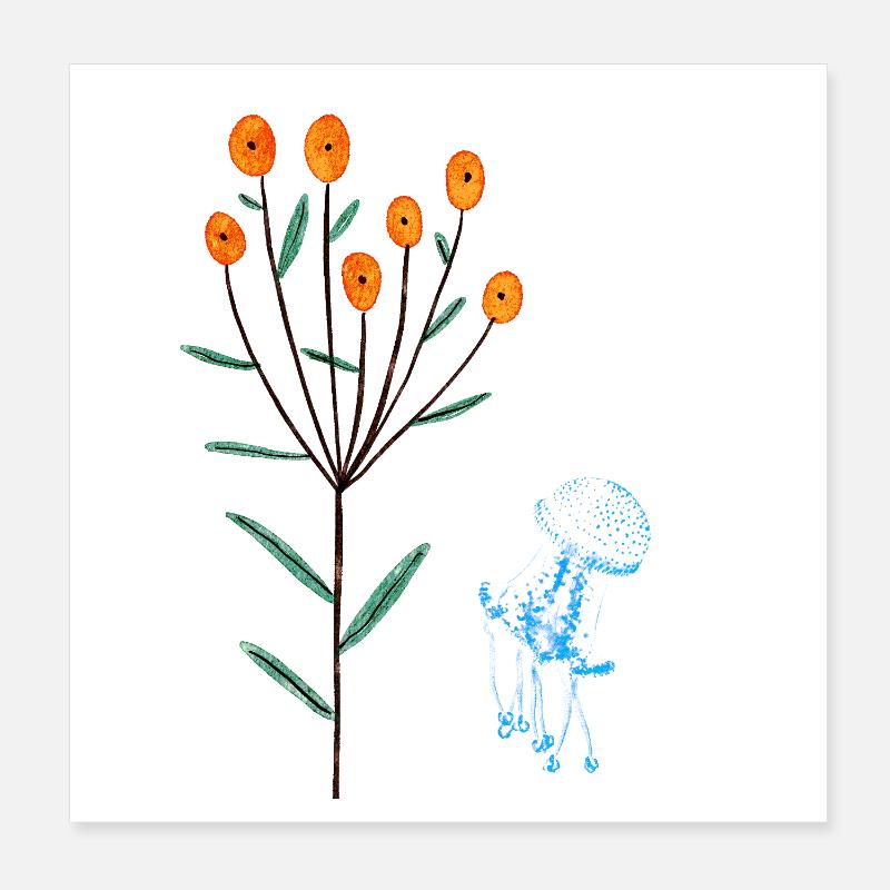 Qualle Poster 20x20 cm