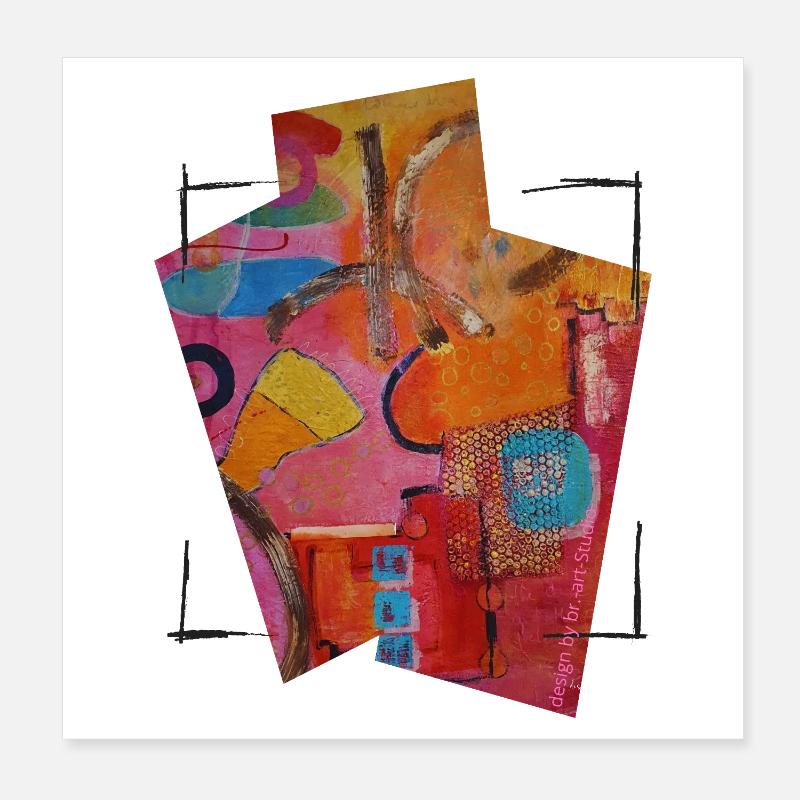 Art abstrait coloré pour la mode créative Poster 20 x 20 cm
