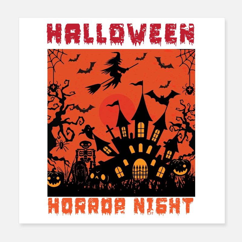 Nuit d’horreur d’Halloween Poster 20 x 20 cm