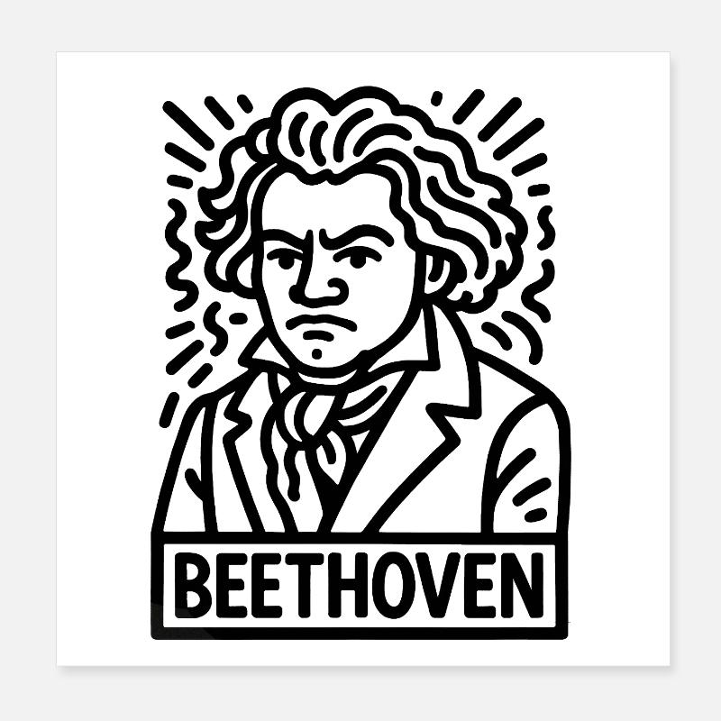 Ludwig van Beethoven Poster 20 x 20 cm