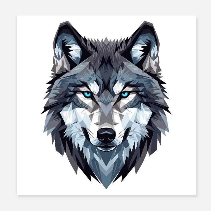 Wolf Poster 8" x 8" (20x20 cm)