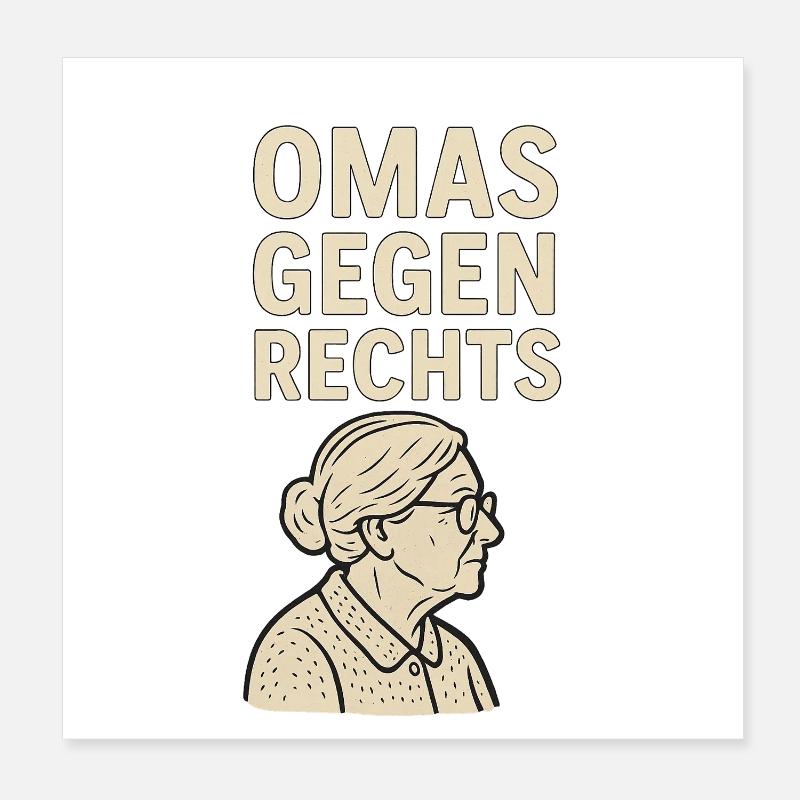 Anti-Rechts Statement Omas gegen rechts Poster 20x20 cm