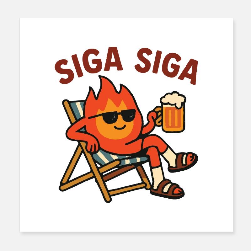 Cypriot Siga Siga Sun Poster 8" x 8" (20x20 cm)