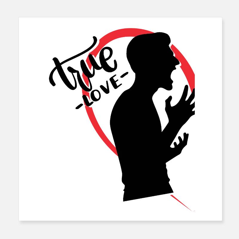 Screaming guy half heart Poster 8" x 8" (20x20 cm)