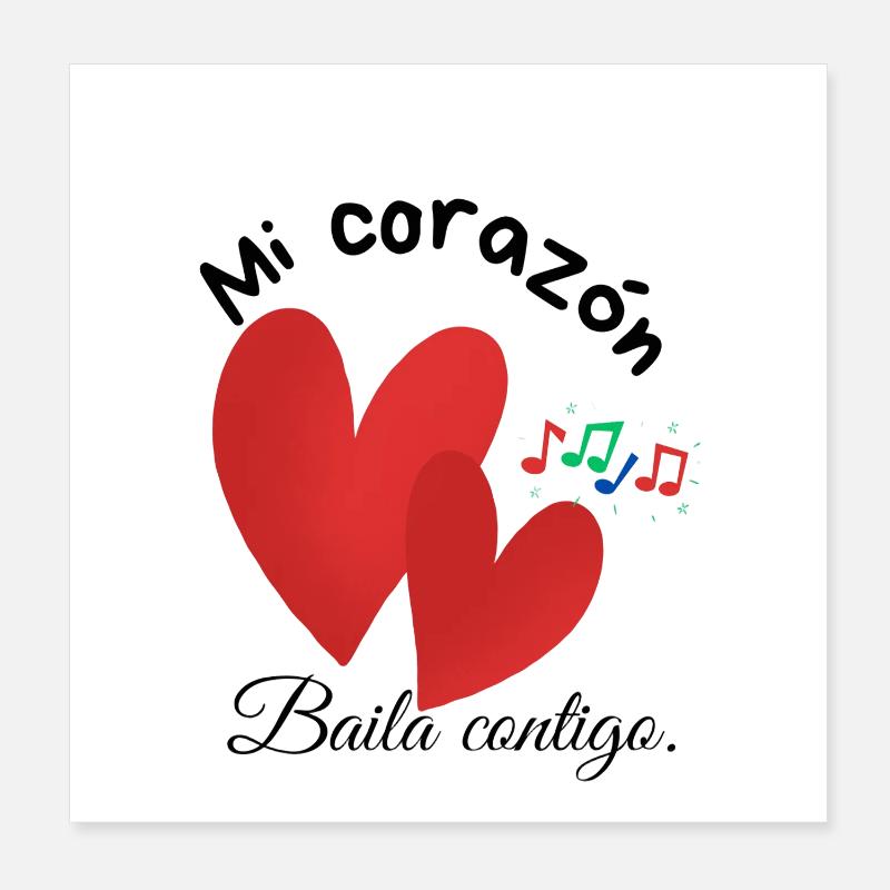 Coeurs rouges Poster 20 x 20 cm