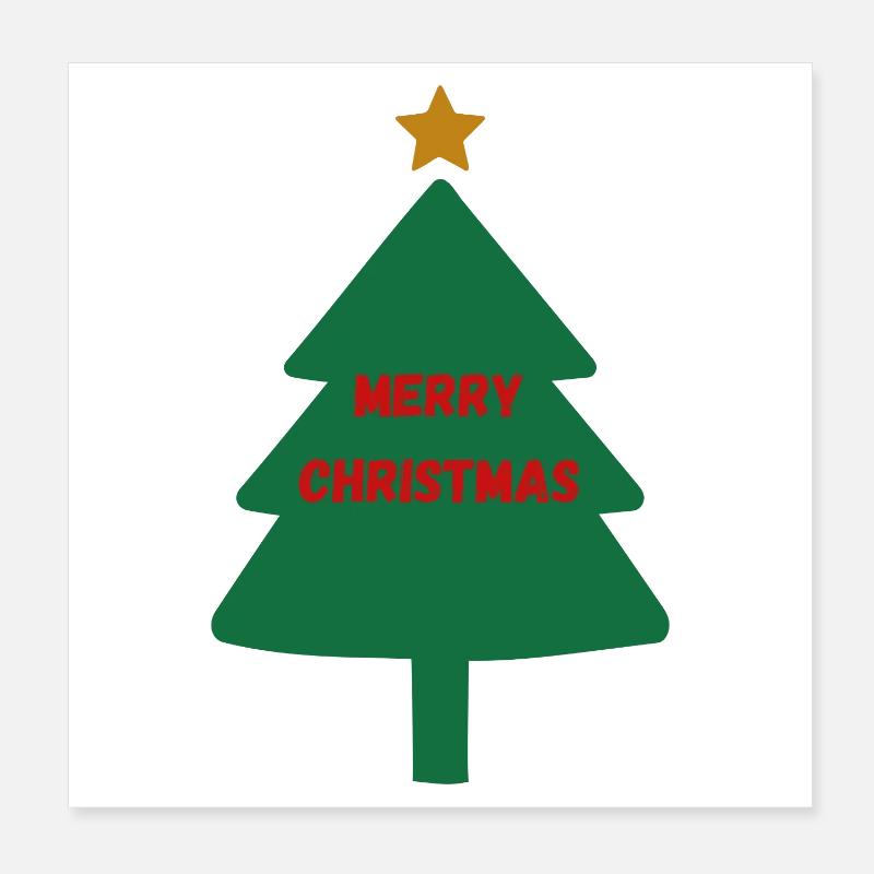 Sapin de Noël avec lettrage Poster 20 x 20 cm