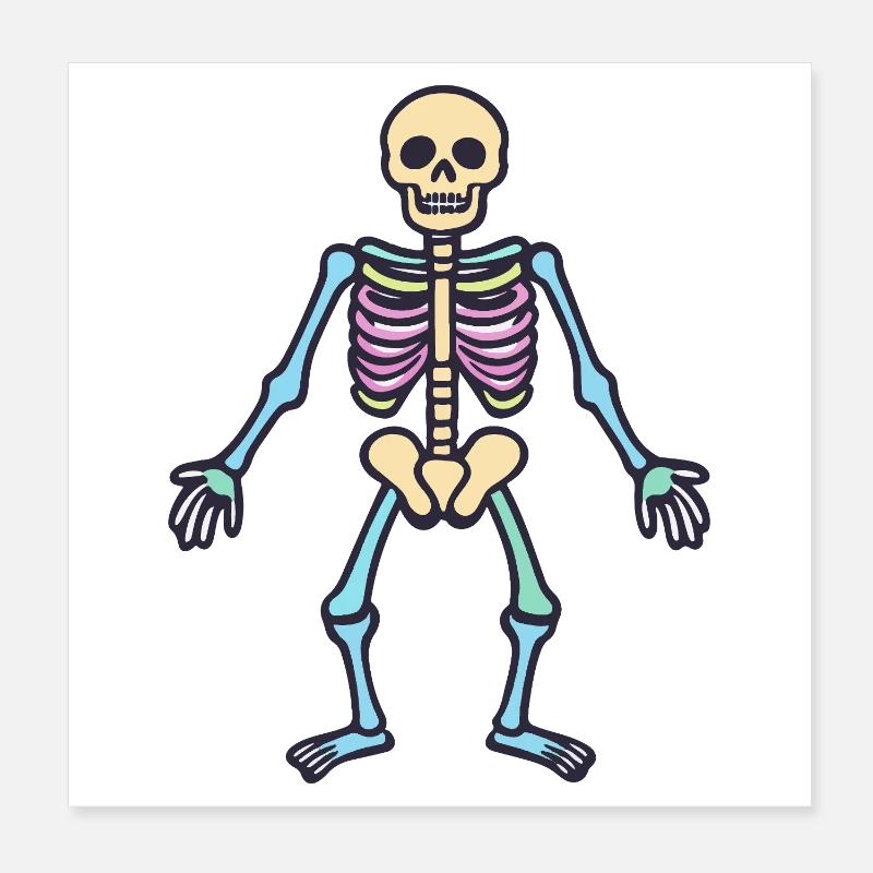 Skelett Skull Poster 20x20 cm