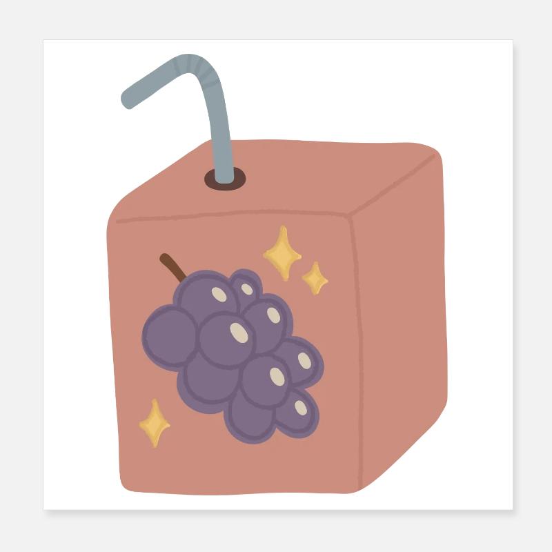 Conception de boîte de jus de raisin Poster 20 x 20 cm
