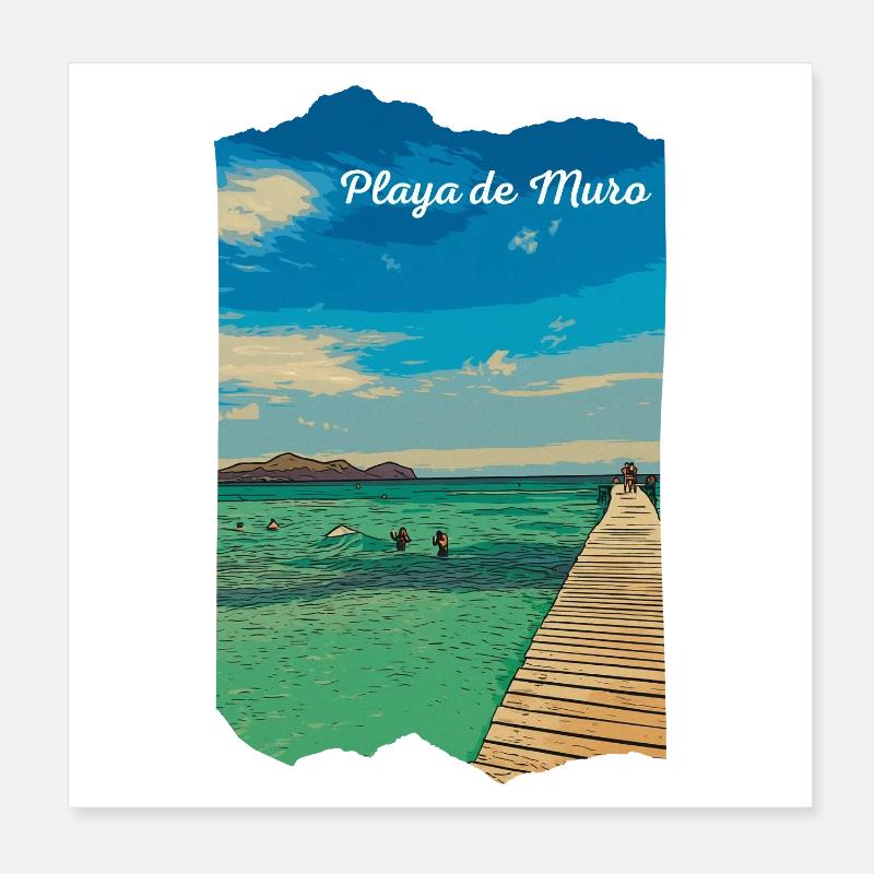 Playa de Muro - Majorque Poster 20 x 20 cm