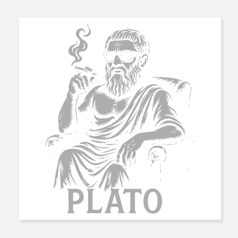 Platon, der antike Philosoph, als Hipster Poster 20x20 cm