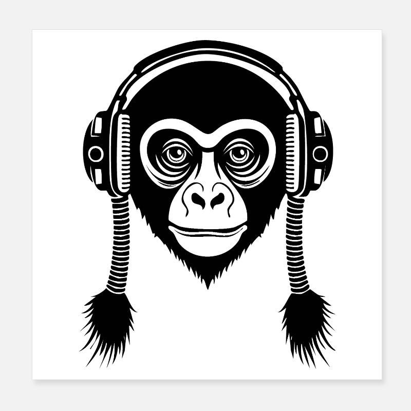Subwoofer Monkey Head Deep Bass Edition Shirt Poster 8" x 8" (20x20 cm)