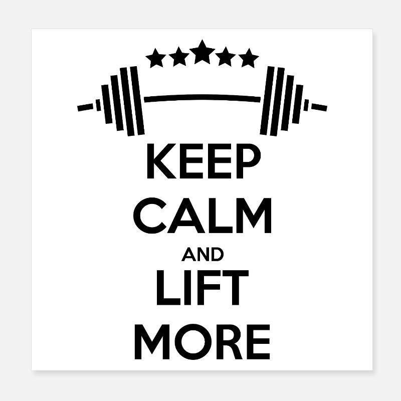 Keep Calm GYM : Force et motivation Poster 20 x 20 cm