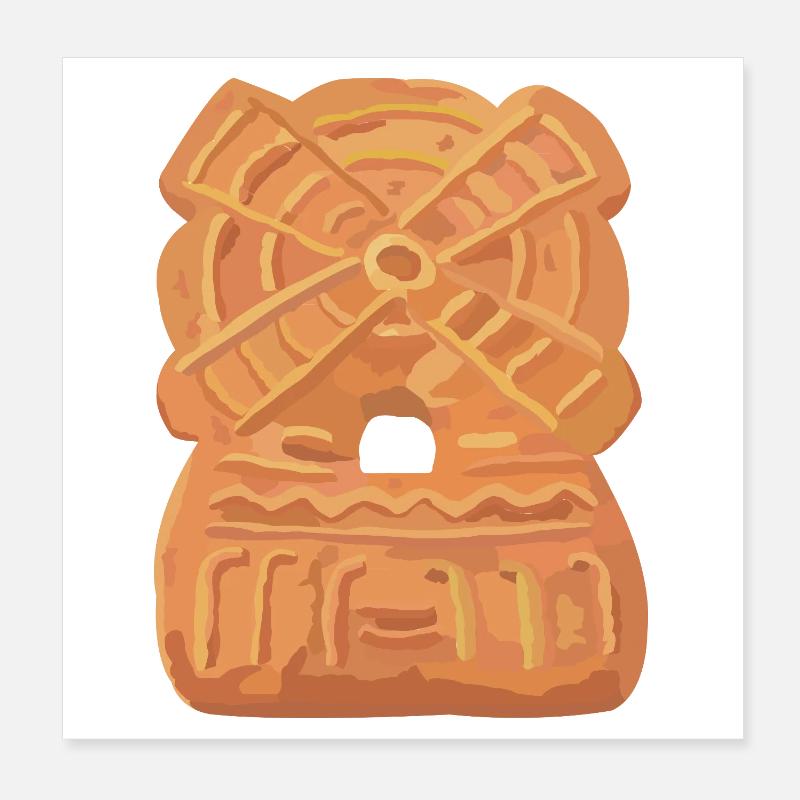 Spekulatius-Mühle Poster 20x20 cm