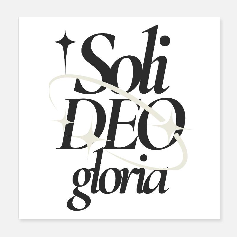 Soli Deo Gloria Typographic Tee Poster 20x20 cm
