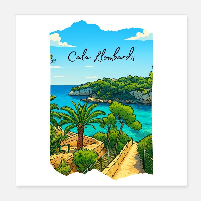 Cala Lombards - Mallorca Poster 20x20 cm