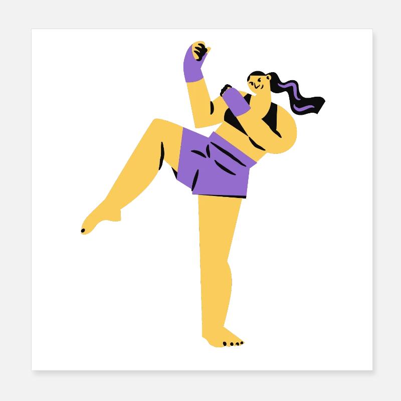 Boxe Fille Poster 20 x 20 cm