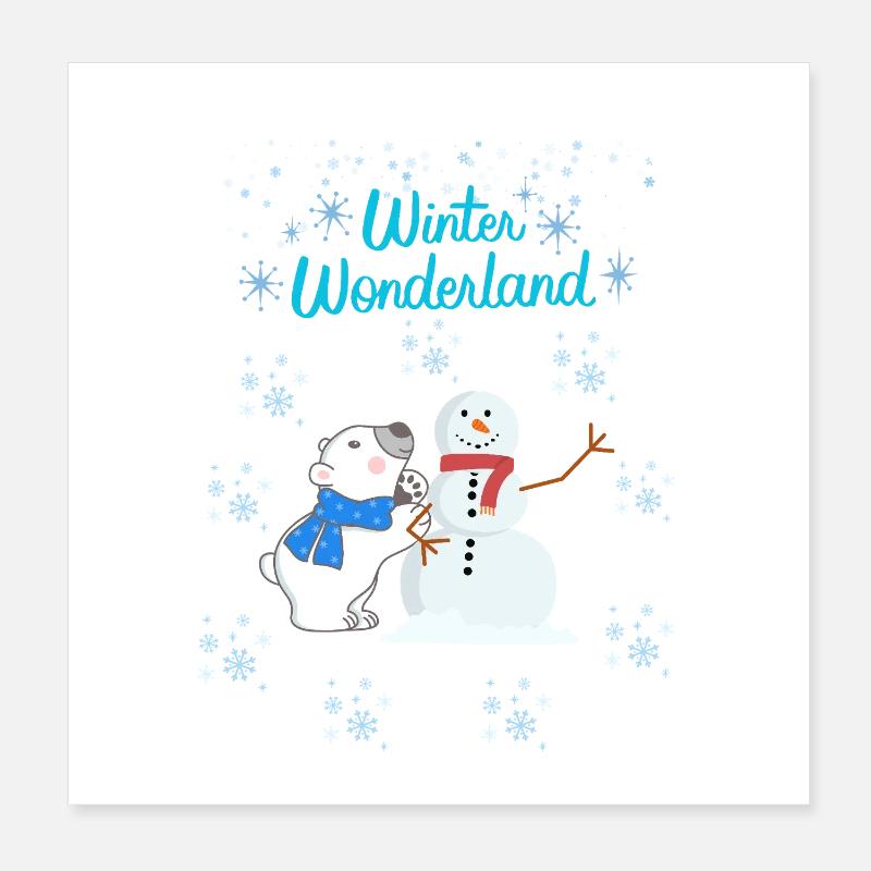 Eisbär & Schneemann Poster 20x20 cm