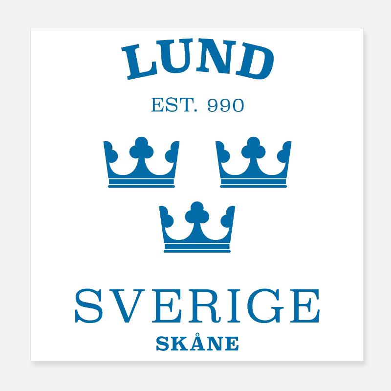 Lund Sverige Suède Poster 20 x 20 cm