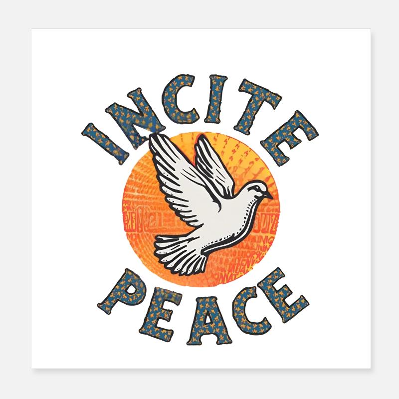 Retro Peace Dove - "Anstiftung zum Frieden" Poster 20x20 cm