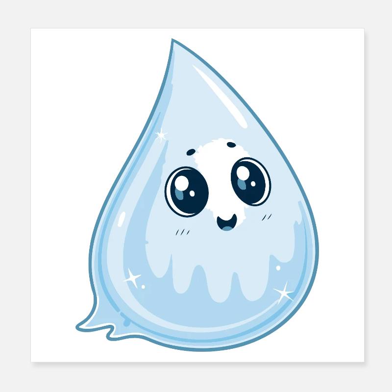 Luminous Kawaii Drop Poster 8" x 8" (20x20 cm)