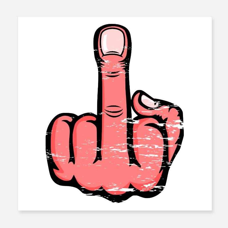 Majeur Stinky Finger Design Rose utilisé Poster 20 x 20 cm