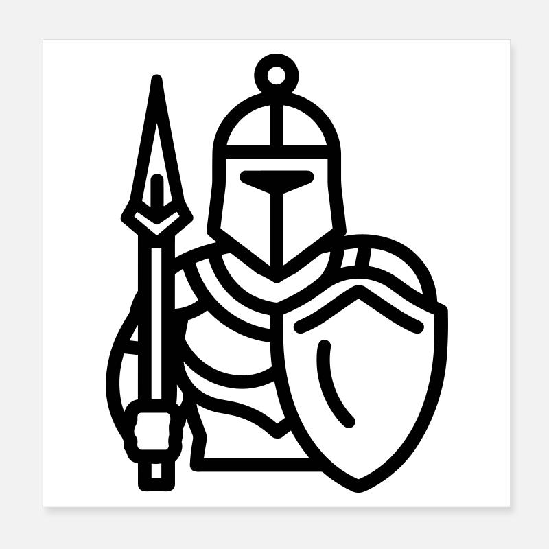 guerrier Poster 20 x 20 cm
