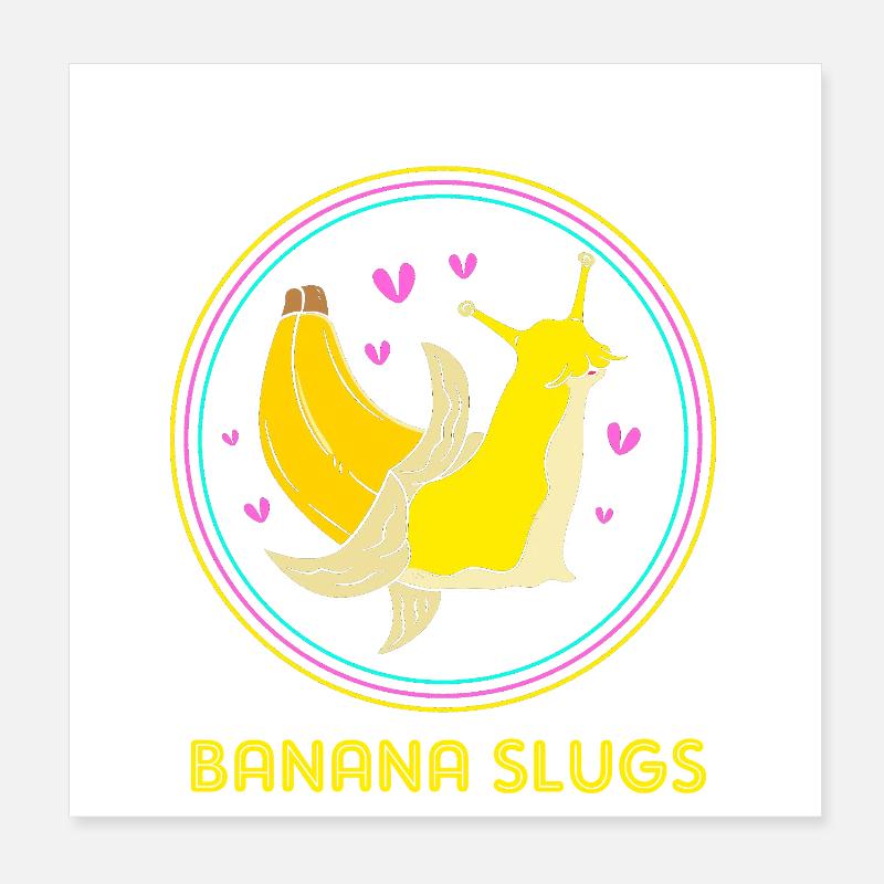 Banane Schnecke - Poster 20x20 cm - Weiß